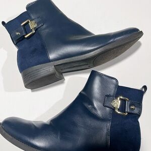 Tommy Hilfiger Navy Ankle Boots with Buckle